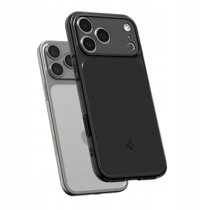 Kapak telefoni Spigen Ultra Hybrid T MagSafe për iPhone 17 Pro, i përshtatshëm për MagSafe, Matte Black, i zi mat