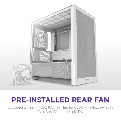 NZXT H3 Flow (CC-H31FW-01) – Kasë kompjuteri – Mid-Tower – e bardhë