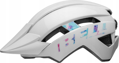 Helmetë biçiklete për fëmijë Bell Sidetrack II, madhësi universale 47-54 cm, me vizor, e bardhë me shkëlqim