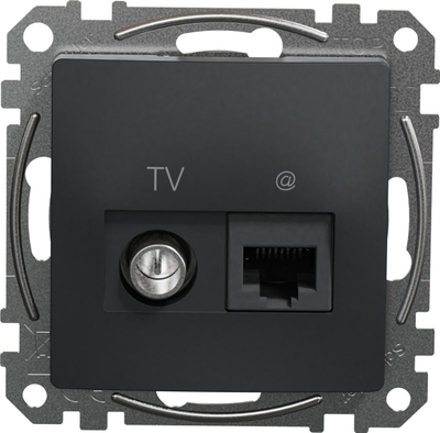 Prizë kompjuter TV Schneider Electric Sedna Design, RJ45 Cat 6 UTP, montim nën suva, antracit e zezë