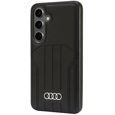 Kapak telefoni Audi Synthetic Leather MagSafe, Samsung S24 S921, lëkurë sintetike, i zi