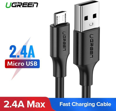 Kabllo micro USB Ugreen QC, 3.0, 2.4 A, 0.25 m, e zezë