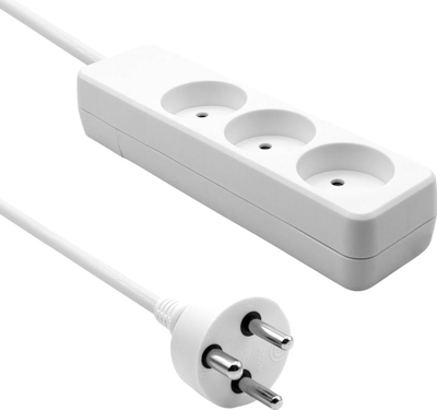 Zgjatues elektrik ProXtend Danish 3 porta, 1m, i bardhë