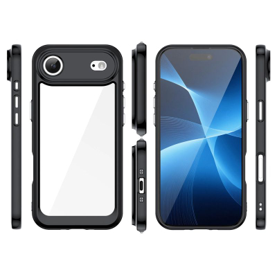 Maskë telefoni Hurtel Outer Space, për iPhone 17 Pro, PMMA TPU, e zezë transparente