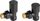 Set këndor dekorativ për radiator Ferro ZGB31BL, 1/2", jo termostatik, i zi mat