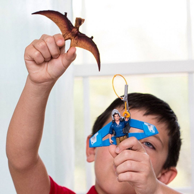 Figurë lodër Schleich Dinosaurs Jetpack Chase, set me Tupuxuara dhe Maks, shumëngjyrëshe