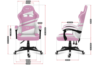 Karrige gaming Huzaro Force 4.4 Pink Mesh, ergonomike, mban deri 130 kg, rozë me të bardhë