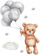 Stiker muri për kalamaj Teddy Bear, vetëngjitës, me tullumbace, shumëngjyrësh