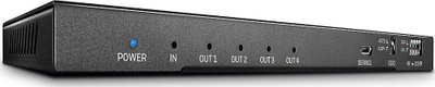 Splitter HDMI Lindy 38231, 4 porta 4K UHD, dalje audio optike edhe analoge, i zi