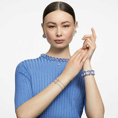 Vathë për femra Swarovski, të Argjendtë/Transparent