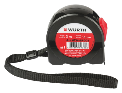 Metër xhepi, Würth, 16mm, L3m