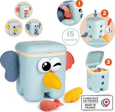 Игра со клинови Smoby Little Cubo Kaboom, 15 делови, со фигури на животни, многуобојна