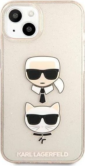 Futrollë telefoni Karl Lagerfeld KLHCP13SKCTUGLGO, për iPhone 13 mini 5.4", hardcase me glitter, e artë