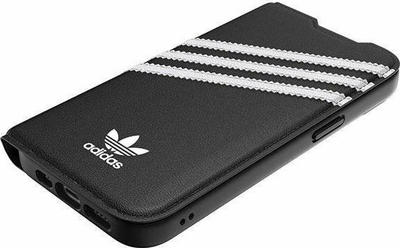 Mbulesë telefoni Adidas Booklet, për iPhone 14, 3 Stripes, e zezë me të bardhë