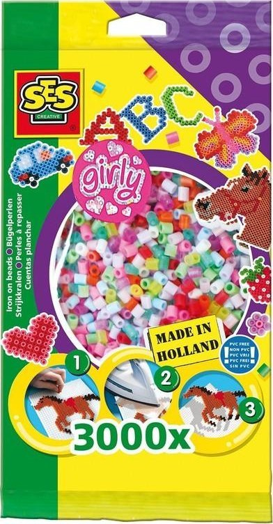 Set rruaza hekuri SES Creative Beedz 00779, 12000 copë, efekt glitter, shumëngjyrëshe