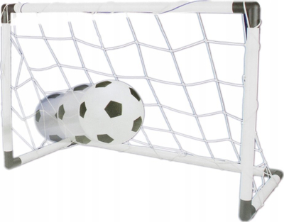 Set portë futbolli Mega Creative 511318, me top dhe pompë, plastike, e bardhë