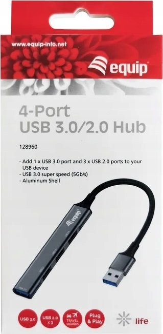 Hub USB Equip 4 Port, USB 3.0, USB 2.0, i zi
