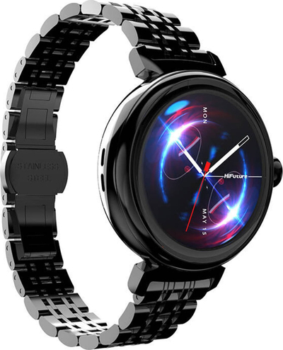 Ora inteligjente HiFuture Future Aura, ekran 1.08" AMOLED, bateri gjer 7 ditë, e zezë