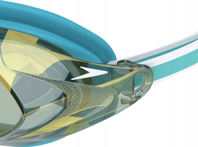 Syze noti Speedo Vanquisher 3.0 Mirror, për goca, lente blu gold