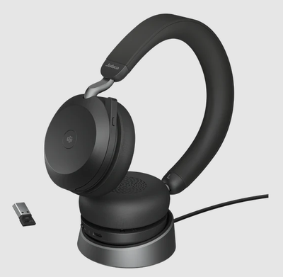 Kufje Jabra Evolve2 75 MS Stereo, USB C, me qëndrim tavoline, të zeza