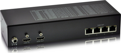 Transmetues HDMI mbi Cat.5 LevelOne, 300m, 4 kanale RJ45, 4K, i zi