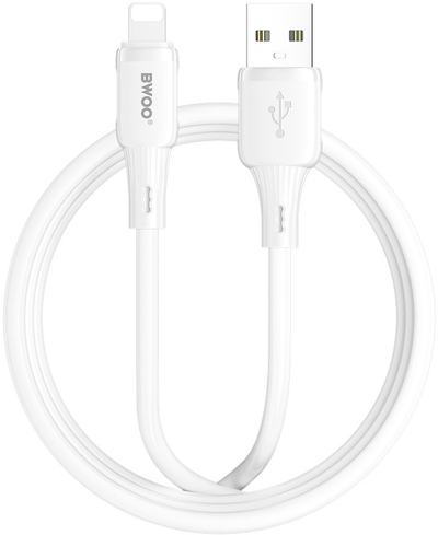 Кабел за полнење Bwoo X329L, USB A во Lightning, 3A 1m, бел