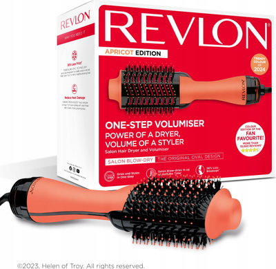 Furçë elektrike flokësh Revlon RVDR5222AE Salon One-Step Volumizer, 3 shkallë temperature, jonizim, e zezë apricot