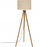 Lampë dyshemeje Atmosphera Tripod Olga, 150cm, bazë druri, abazhur bezhë