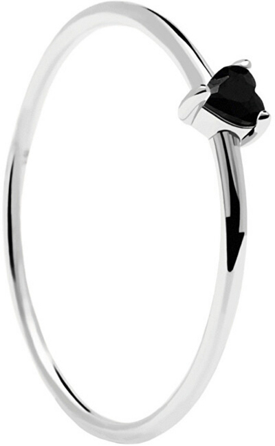 Unazë PD PAOLA Black Heart Silver AN02-224, 50 mm