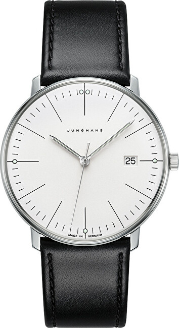 Orë dore për meshkuj Junghans Max Bill Quartz 41/4817.02, e zezë