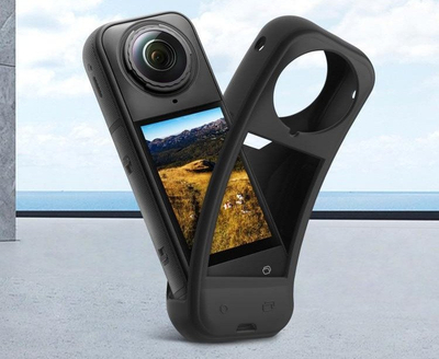 Kapak lente dhe kuti silikoni PULUZ, për Insta360 X5, transparente