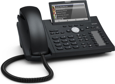 Telefon IP Snom D375, 12 linja, ekran me ngjyra 4.3\" TFT, i zi