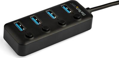 Hub USB StarTech.com HB30C4AIB, 4 porta USB 3.0, hyrje USB-C, i zi
