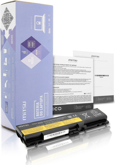 Лаптоп батерија Митсу за Леново E40 E50 SL410 SL510, 4400mAh, 10.8V, црна