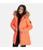 Parka për gra Huppa Vivian, 200g, me kapuç me lesh natyral, ngjyrë koral neon