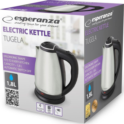 Ibrik elektrik Esperanza Tugela EKK104X, 1.7L, 2200W, argjend mat