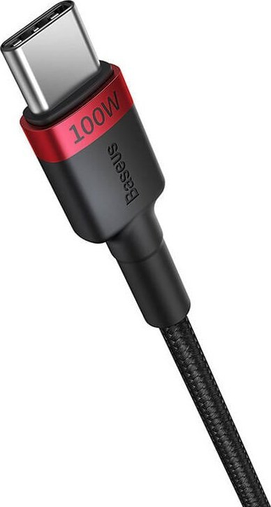 Kabllo USB-C në USB-C Baseus Cafule, 100W, 2m, set me 2 copë, e zezë