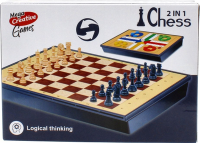 Loje tavoline Mega Creative 2 në 1 Chess Ludo 511316, set shah dhe Ludo, për kalamaj 3+