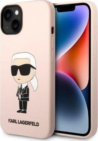 Mbulesë telefoni Karl Lagerfeld KLHMP14SSNIKBCP, për iPhone 14 6.1", MagSafe, rozë