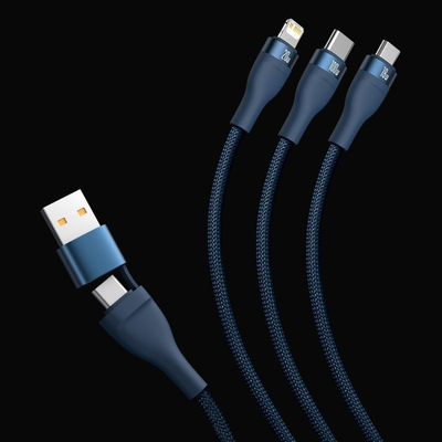 Kabllo kariku Baseus Flash Series Two for three UC to MLC, 100W, 1.5m, blu