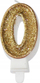 Qiri dekorativ numër 0 Premium, 7.5cm, me shkëlqim, ngjyrë ari