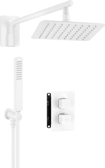 Set dushi i fshehtë Deante Concealed Thermostatic, me termostat, ngjyrë e bardhë