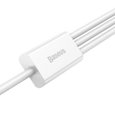 Kabllo USB Baseus CAMLTYS-02, 3 në 1, 1.5m, e bardhë