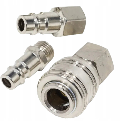 Set kuplungash të shpejta pneumatike FORCEKRAFT, 1/4", 3 copë, çelik