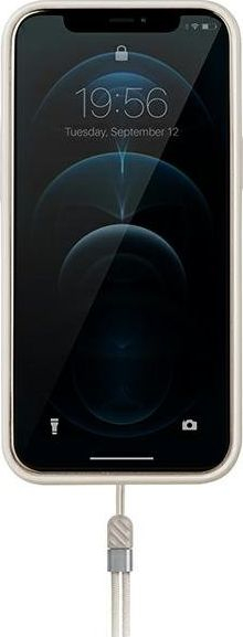 Mbulesë telefoni Uniq Heldro për iPhone 12 Pro Max 6.7", me rrip dore, bezhë