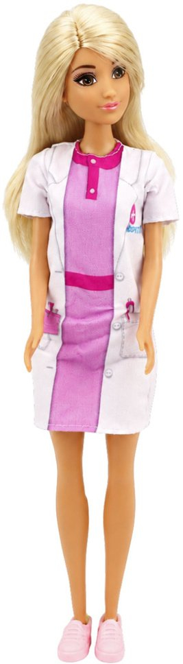 Set lodër LeanToys Anlily Doktor, kukull 30cm, autoambulancë me aksesorë, e bardhë rozë