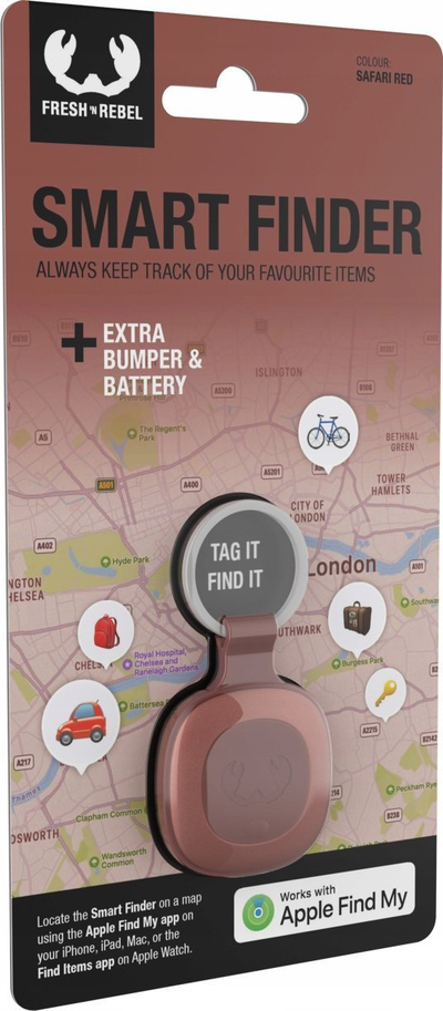 Lokalizues GPS Fresh'N Rebel Smart Finder Tag, për Apple Find My, IP67, i kuq