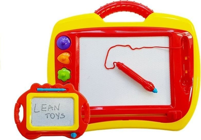 Tabllo magnetike për vizatim LEAN Toys, me vula, me ngjyra