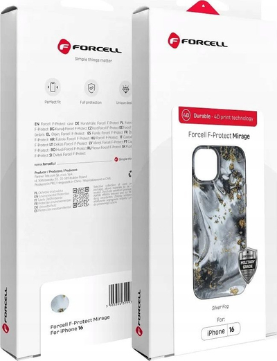 Mbrojtëse telefoni Forcell F-Protect Mirage për iPhone 16 Pro Max, me MagSafe, Silver Fog
