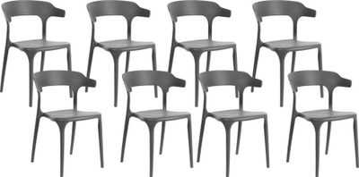 Set karrigesh për ngrënie GUBBIO, 8 copë, material sintetik, gri e errët